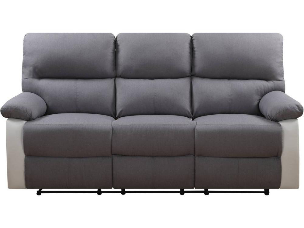 Sofa wypoczynkowa "Lincoln" - 197 x 89 x 103 cm - 3 miejsca - Jasnoszaro-biała