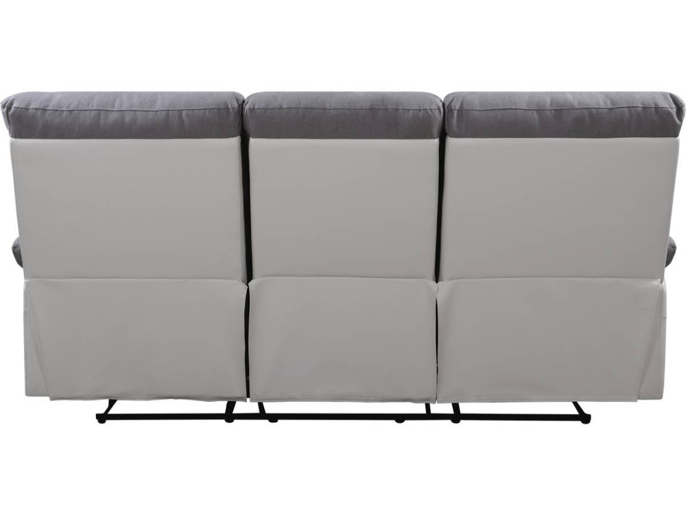 Sofa wypoczynkowa "Lincoln" - 197 x 89 x 103 cm - 3 miejsca - Jasnoszaro-biała