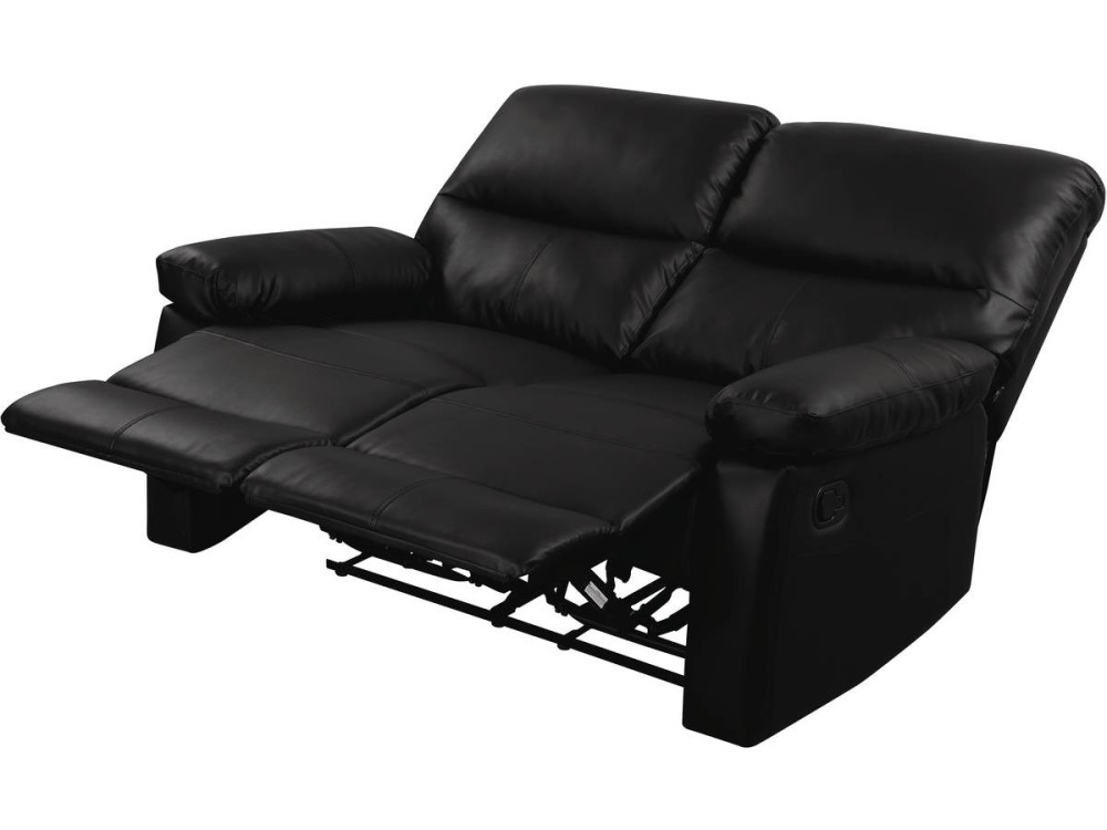 Sofa wypoczynkowa "Lincoln" - 147 x 89 x 103 cm - 2 miejsca - Czarna