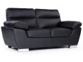 Kanapa z ekoskóry/PVC "Dallas" - 169 x 88 x 90 cm - 2 miejsca - Czarna