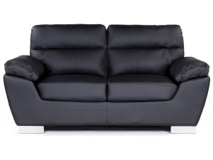 Kanapa z ekoskóry/PVC "Dallas" - 169 x 88 x 90 cm - 2 miejsca - Czarna 2