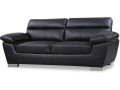 Kanapa z ekoskóry/PVC "Dallas" - 210 x 88 x 90 cm - 3 miejsca - Czarna