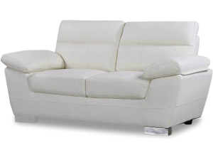 Kanapa z ekoskóry/PVC "Dallas" - 169 x 88 x 90 cm - 2 miejsca - Biała