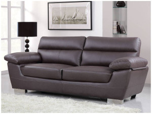 Kanapa z ekoskóry/PVC "Dallas" - 210 x 88 x 90 cm - 3 miejsca - Czekoladowa 2