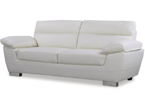 Kanapa z ekoskóry/PVC "Dallas" - 210 X 88 X 90 cm - 3 miejsca - Biała
