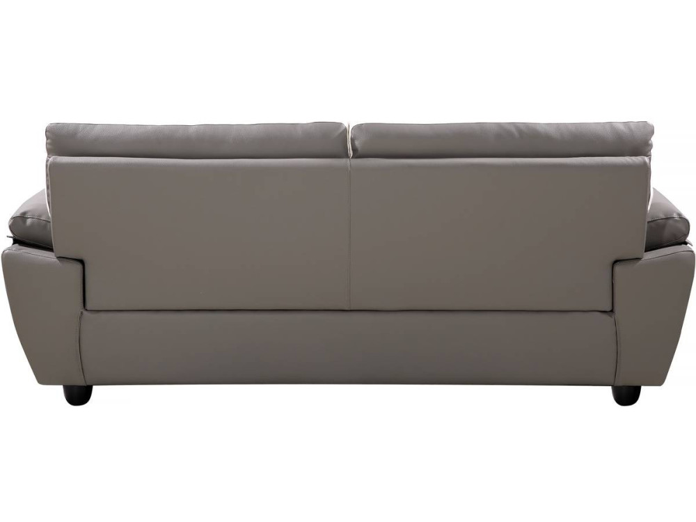 Kanapa z ekoskóry/PVC "Dallas" - 210 x 88 x 90 cm - 3 miejsca - Biało-szara