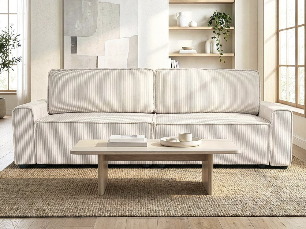 Sztruksowa rozkladana sofa "Montaigne" - 3 miejsca - Bez
