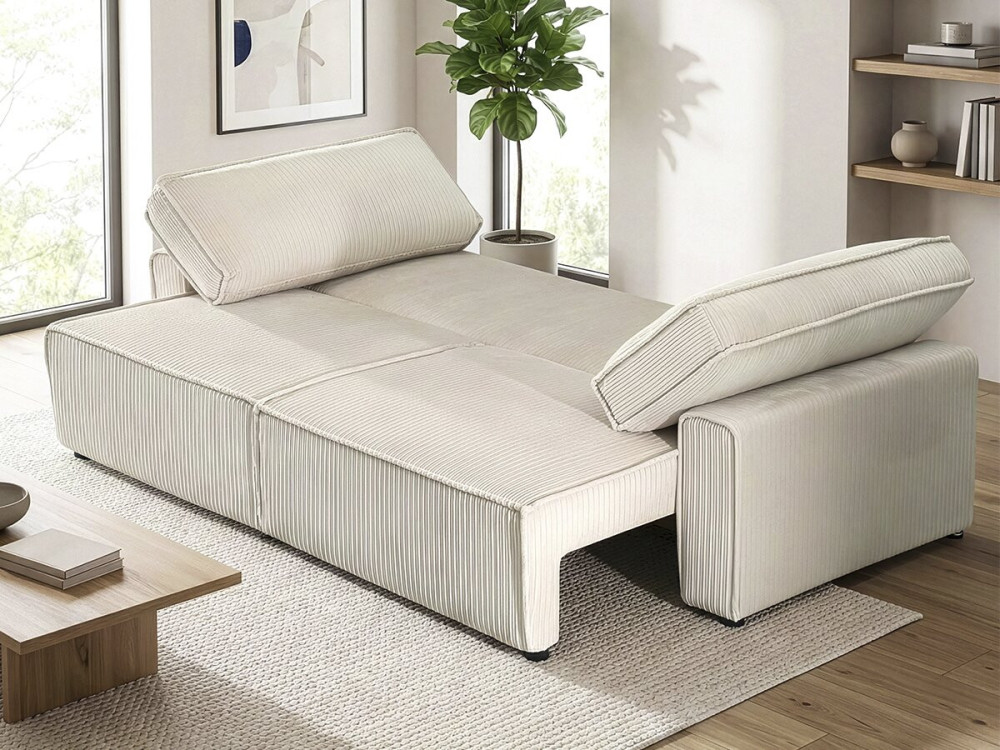Sztruksowa rozkladana sofa "Montaigne" - 3 miejsca - Bez