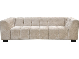3-osobowa prosta designerska sofa z tkaniny szenilowej "Foch" - beżowa