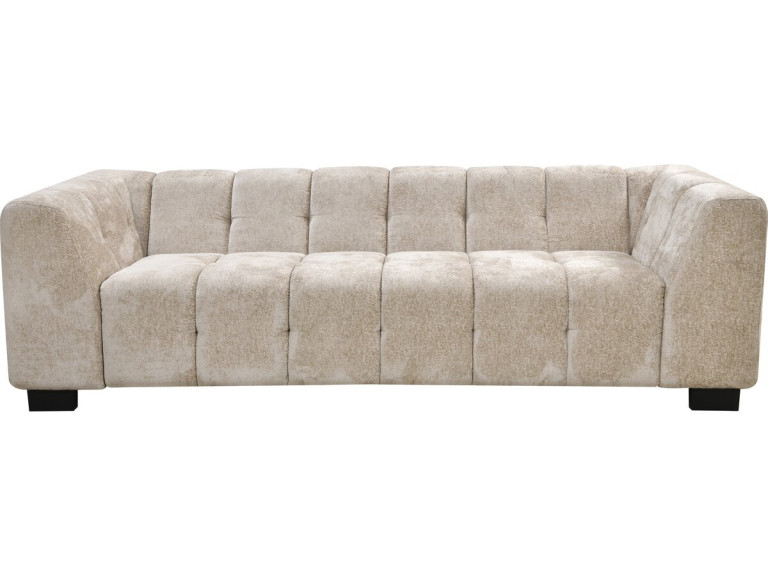 3-osobowa prosta designerska sofa z tkaniny szenilowej "Foch" - beżowa