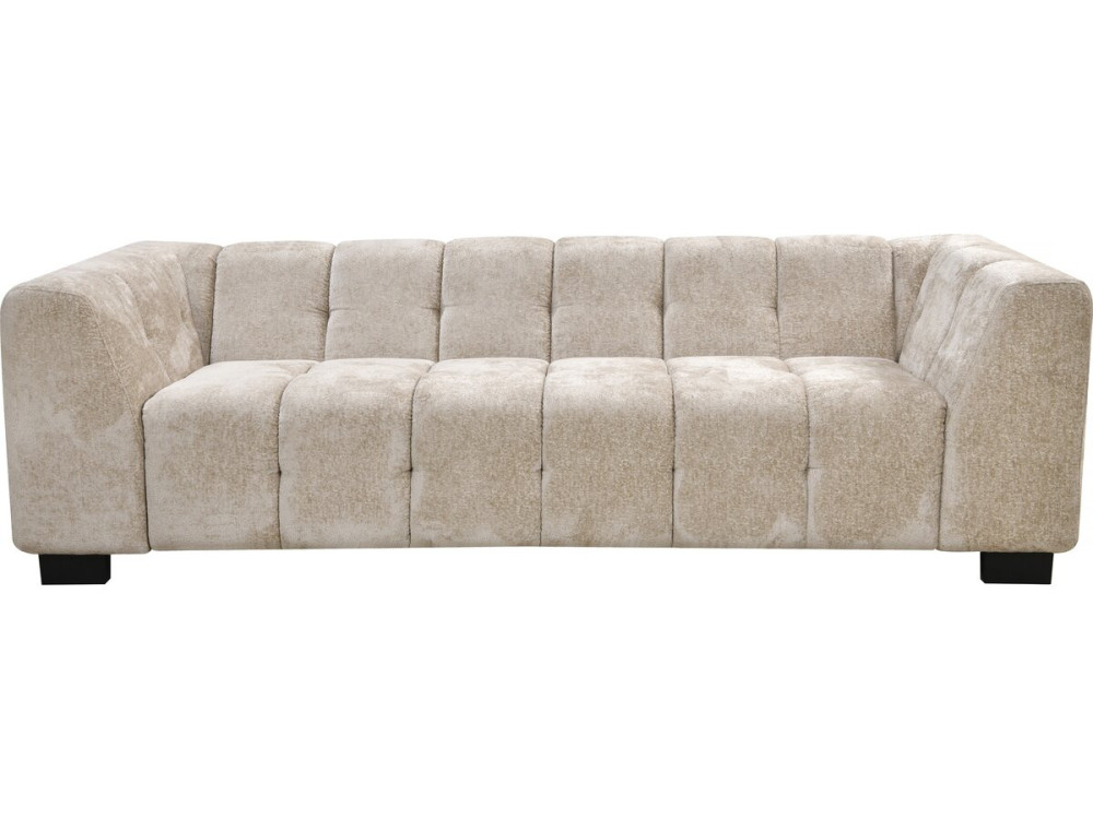 3-osobowa prosta designerska sofa z tkaniny szenilowej "Foch" - beżowa