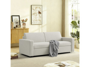 Sofa rozkładana "Diana" z tkaniny ekspresowej - 140 cm spania - 3-osobowa - Beżowa 2