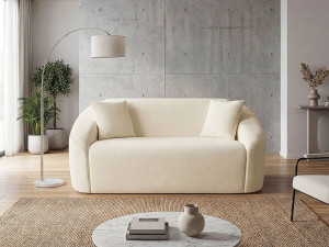 Sofa 2-osobowa "Ondine" z tkaniny prostej - beżowa 2