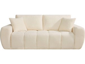Sofa prosta "Léonie" w tkaninie bąbelkowej - 3-osobowa - Beżowa