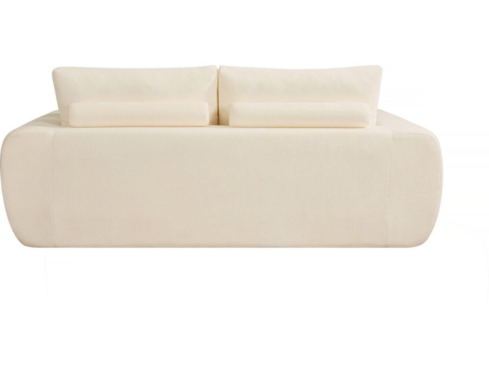 Sofa prosta "Léonie" w tkaninie bąbelkowej - 3-osobowa - Beżowa