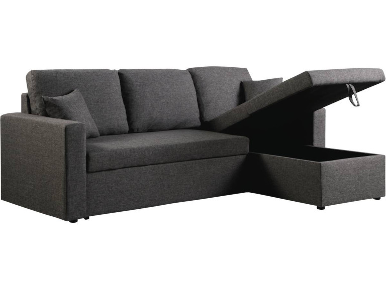 Kanapa narożna "Alain" - 221 x 145 x 85 cm - 3 miejsca - Szara