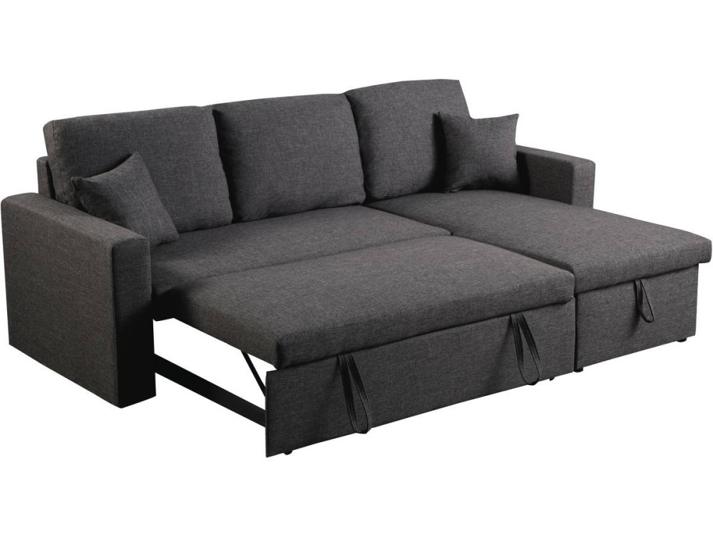 Kanapa narożna "Alain" - 221 x 145 x 85 cm - 3 miejsca - Szara