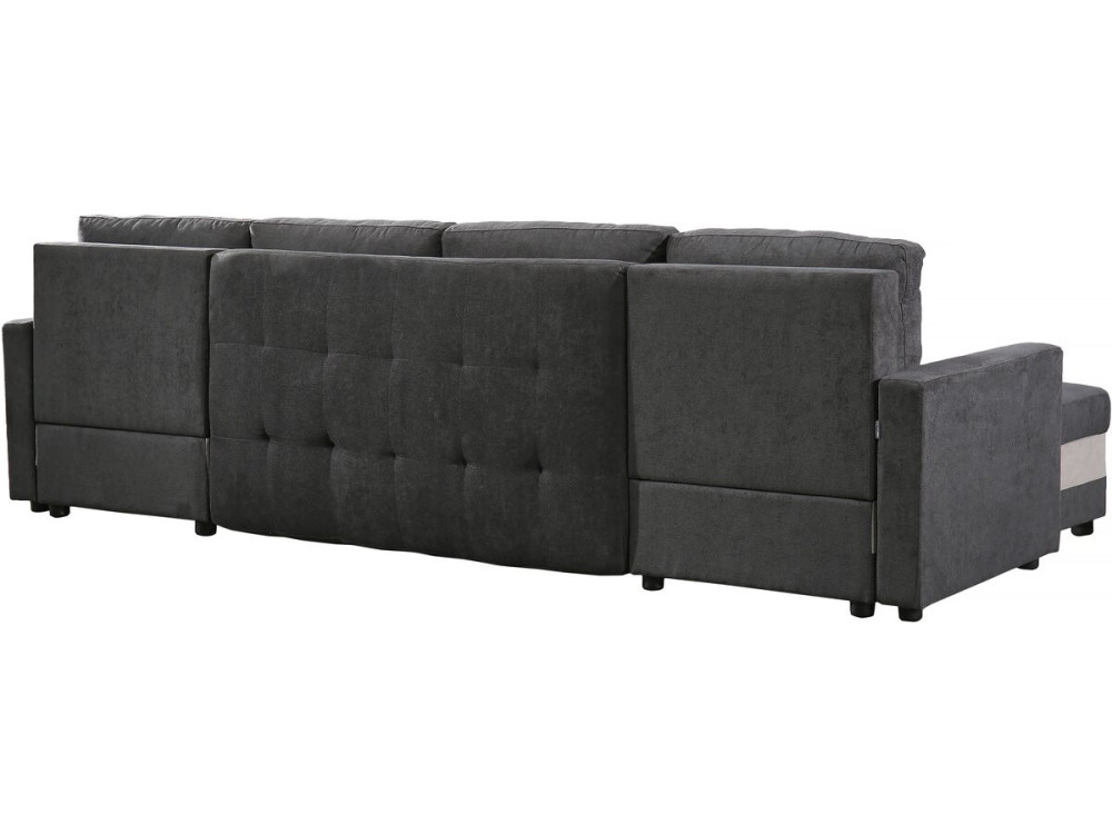 Panoramiczna rozkładana sofa "Antoine" ze schowkami - 5-osobowa - Ciemnoszary/jasnoszary