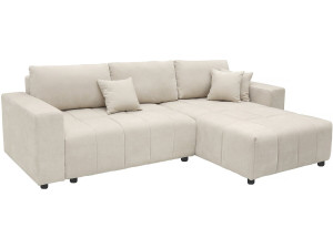 4-osobowa sofa narożna "George" w stylu bubble z tkaniny szenilowej - beżowa