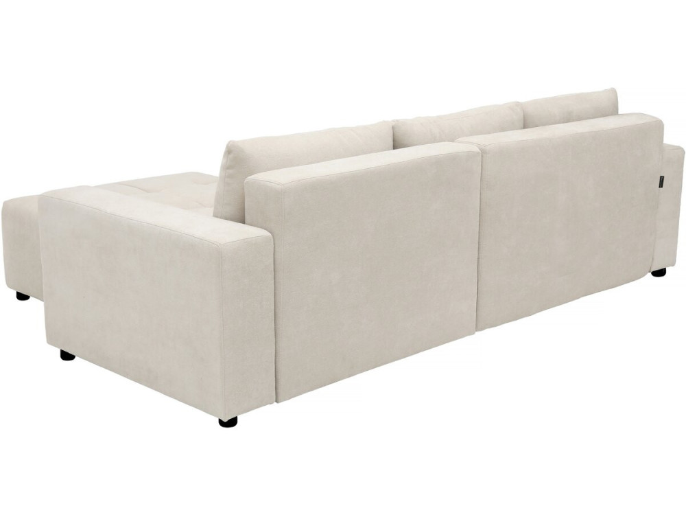 4-osobowa sofa narożna "George" w stylu bubble z tkaniny szenilowej - beżowa