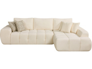 Sofa narożna "Sidonie" z tkaniny bąbelkowej - 4-osobowa - Beżowa