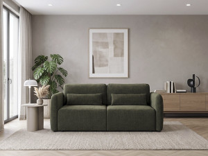 3-osobowa sofa prosta z funkcją rozkładania, obita tkaniną „Concorde” – zielona 2