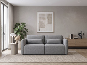 3-osobowa sofa prosta z funkcją rozkładania, obita tkaniną „Concorde” – szara 2