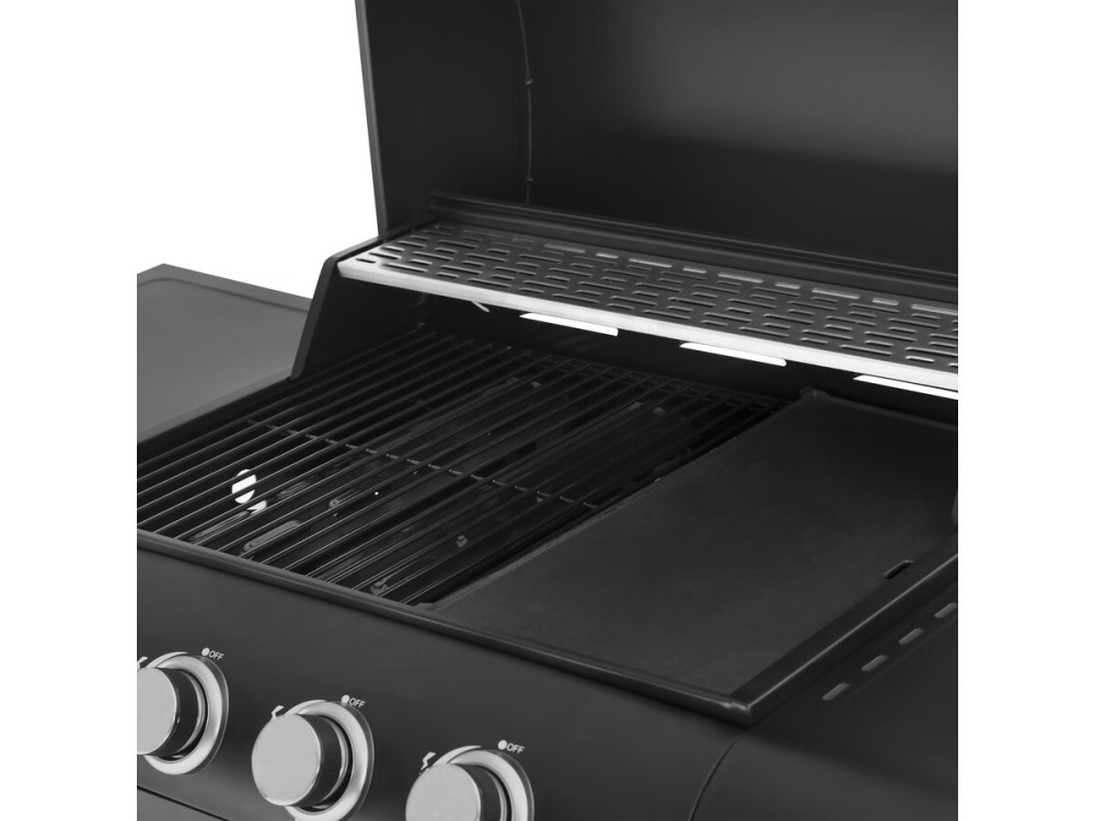 Grill gazowy "Feria 5" - 5 palników w tym 1 boczny - 14,5 kW - Czarny