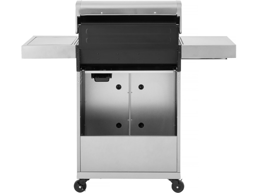 Grill gazowy ze stali nierdzewnej z 5 palnikami, w tym 1 palnik boczny "Brazzo" - 118 x 57 x 104 cm - Jasnoszary