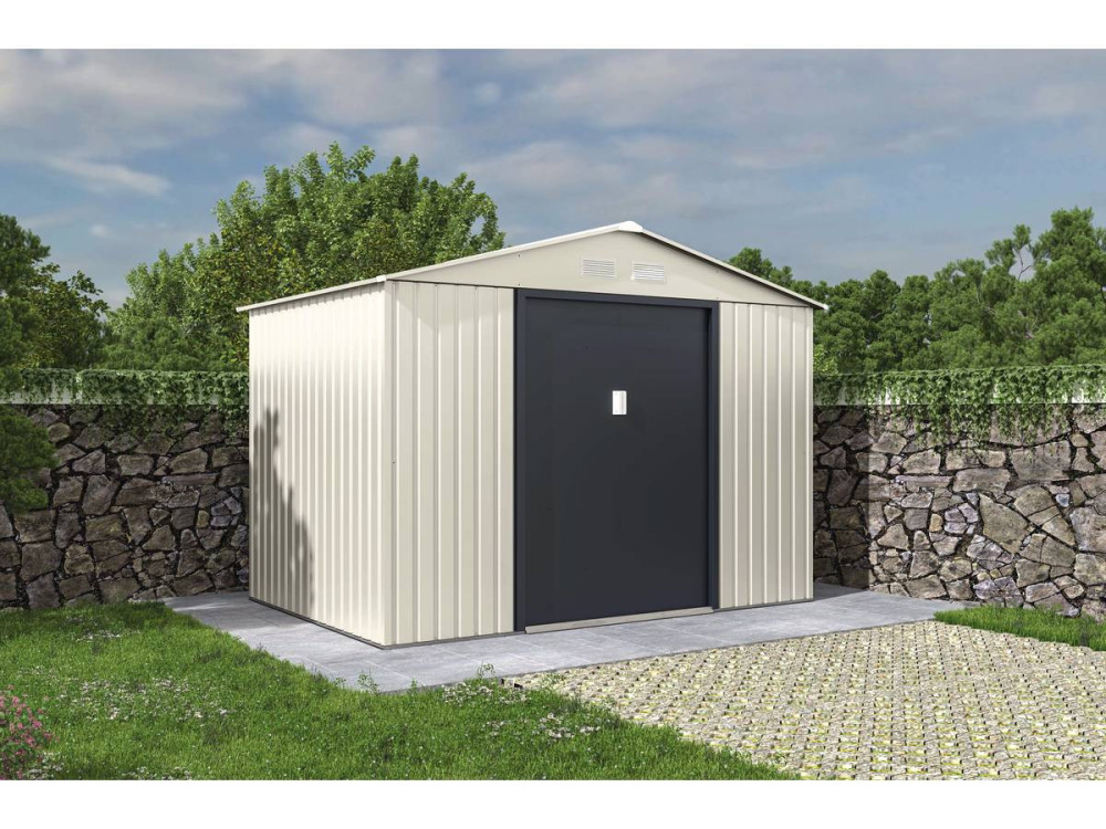 Domek ogrodowy metalowy "Nebraska" - 5,29 m2 (4,83 m2 na gruncie) - Beżowy