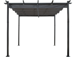 Aluminiowa pergola z rozsuwanym dachem - 3 x 3 m - Szary