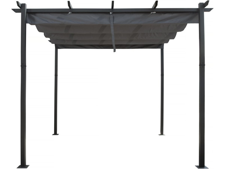 Aluminiowa pergola z rozsuwanym dachem - 3 x 3 m - Szary