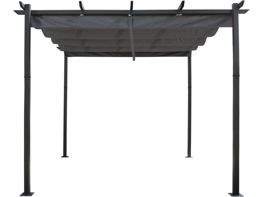 Aluminiowa pergola z rozsuwanym dachem - 3 x 3 m - Szary