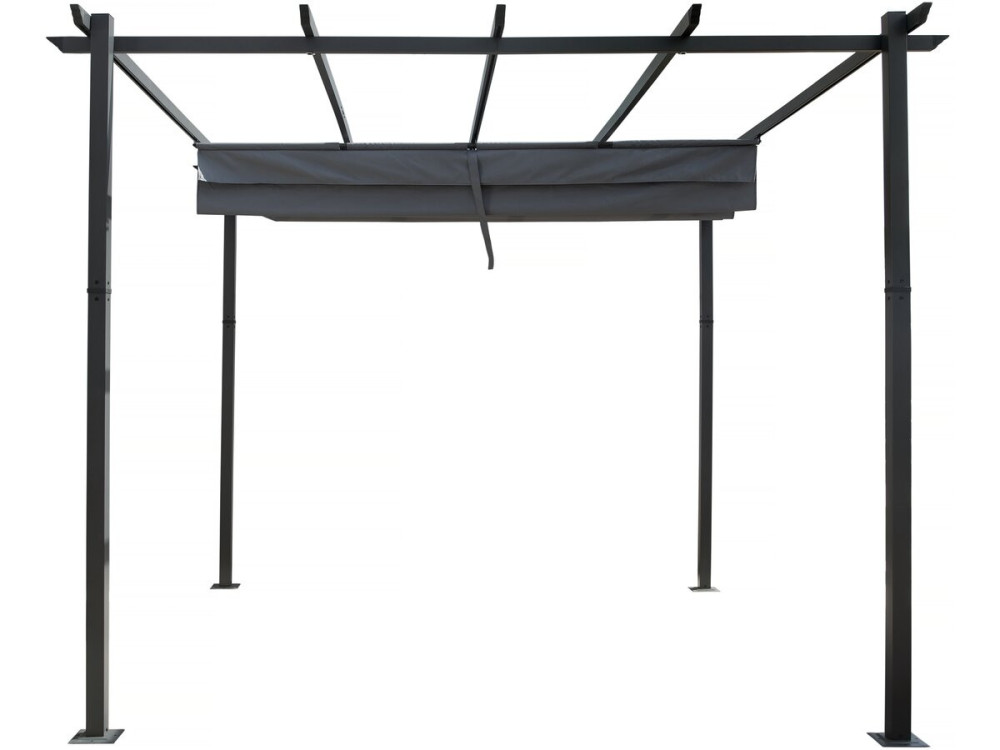 Aluminiowa pergola z rozsuwanym dachem - 3 x 3 m - Szary