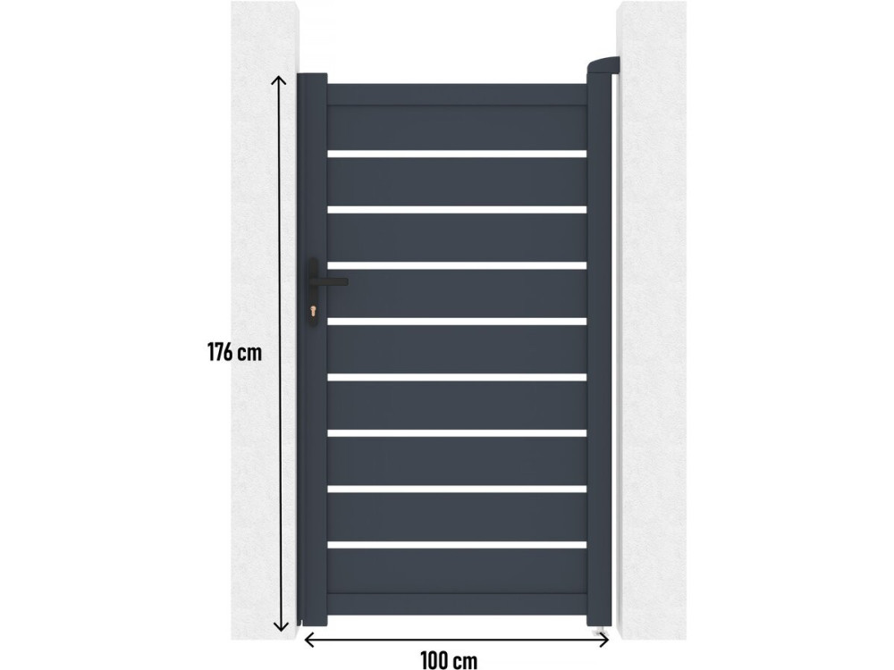 Brama aluminiowa "Bastien" - 100 x 176 cm - Antracyt
