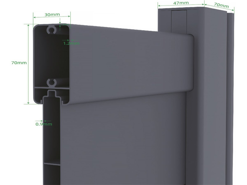 Brama aluminiowa "Bastien" - 100 x 176 cm - Antracyt