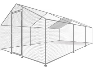 Kojec dla kurcząt 18 m² siatka druciana 6 x 3 x 2 M stal ocynkowana