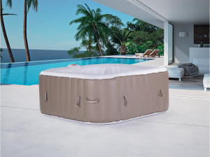 Dmuchane spa "Monac" z PVC - 6 miejsc - Szaro-brązowe/kremowe 2
