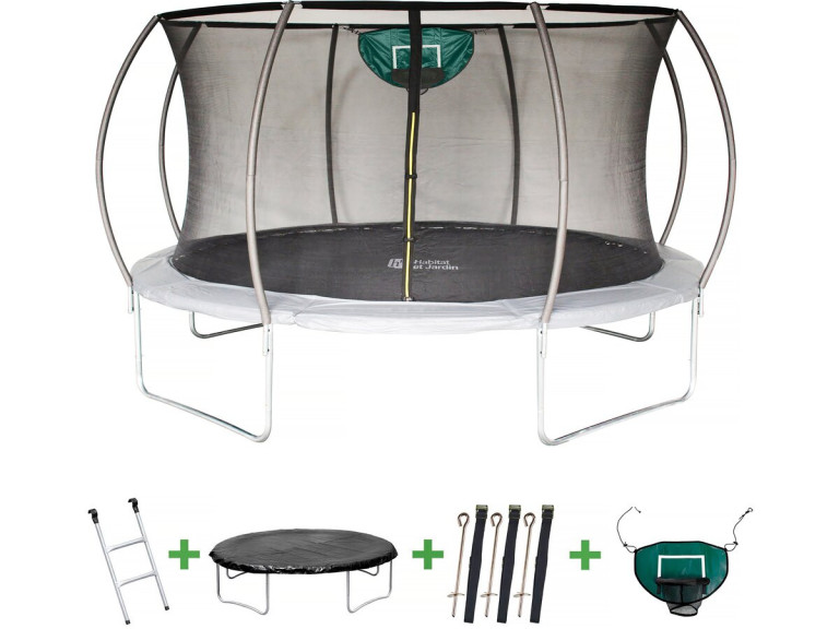 Trampolina z siatką wewnętrzną "jumper" - Ø 4,25 m - Szara