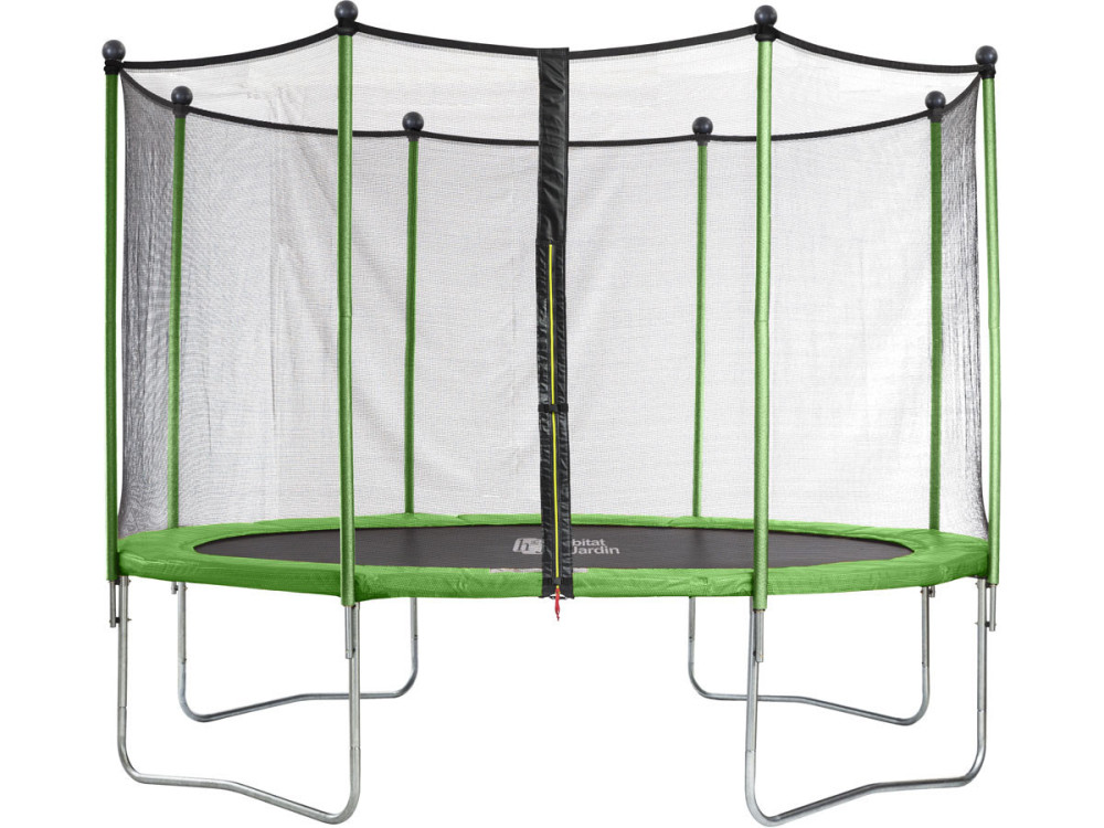 Trampolina „Yoopi” - Ø 4.25 m - z siatką + drabinką + pokrowcem + zestawem do mocowania