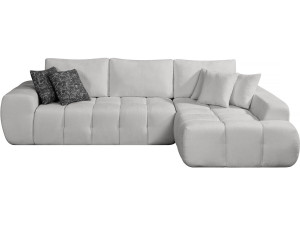 Sofa narożna "Sidonie" z tkaniny bąbelkowej - 4-osobowa - Szara